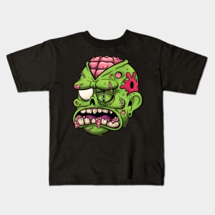 Wounded Zombie Head Kids T-Shirt